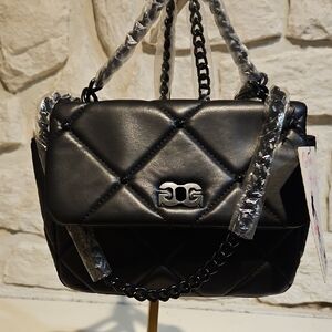 Gilda Paris Chic Black Quilted Shoulder Bag NWT